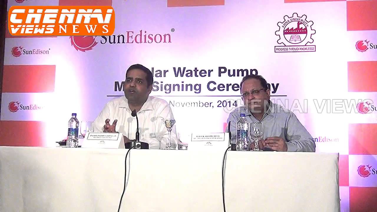 SUNEDISON AND ANNA UNIVERSITY JOIN TO DEVELOP SOLAR TECHNOLOGY AND TALENT IN INDIA