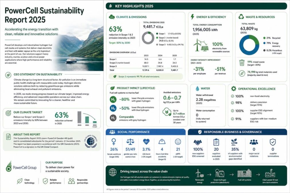 PowerCell sustainability report 2025