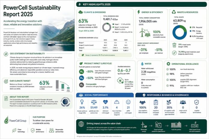 PowerCell sustainability report 2025