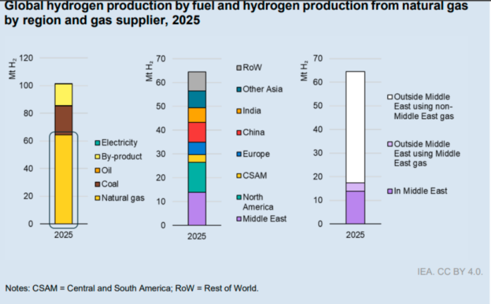 Global hydrogen production capacity