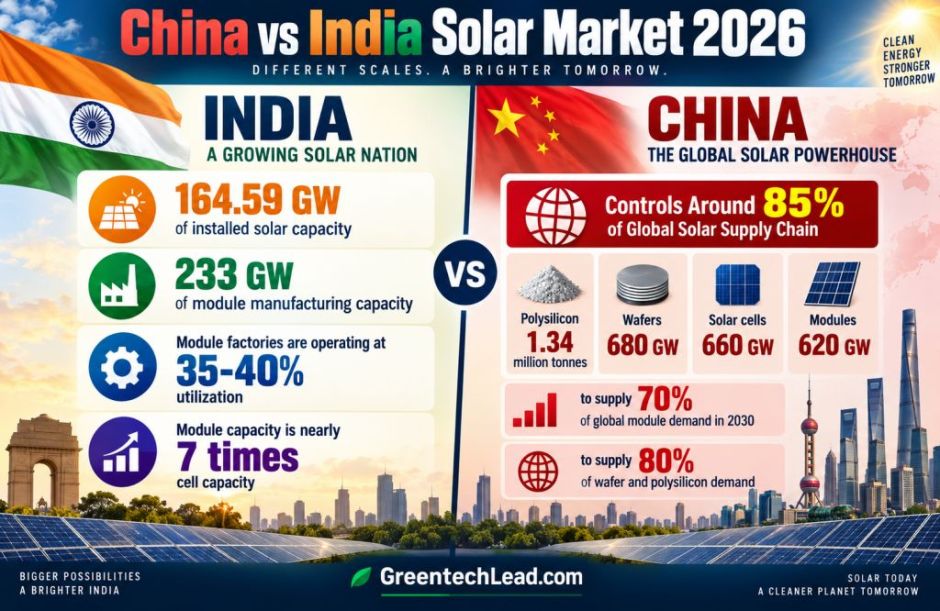 China vs India solar market 2026