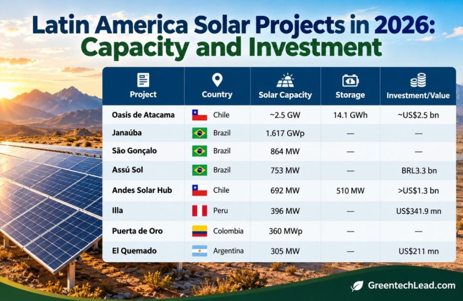 Latin America solar projects in 2026