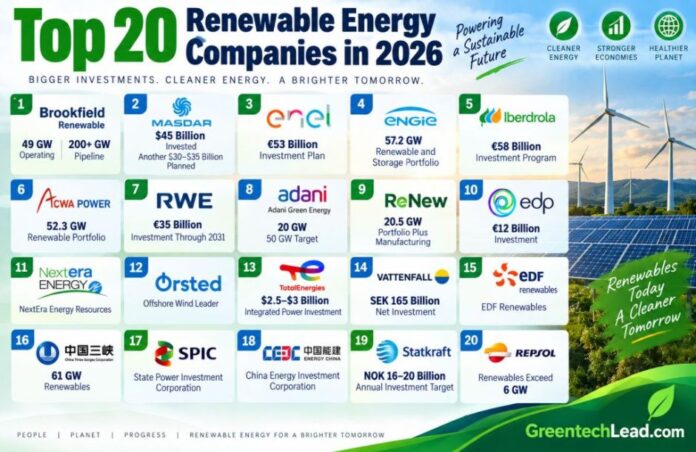 Leading renewable energy companies 2026