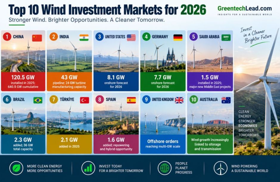 Top wind power investment markets 2026