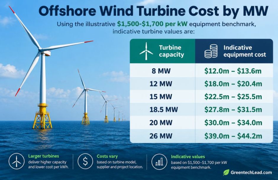 offshore wind turbine cost by MW