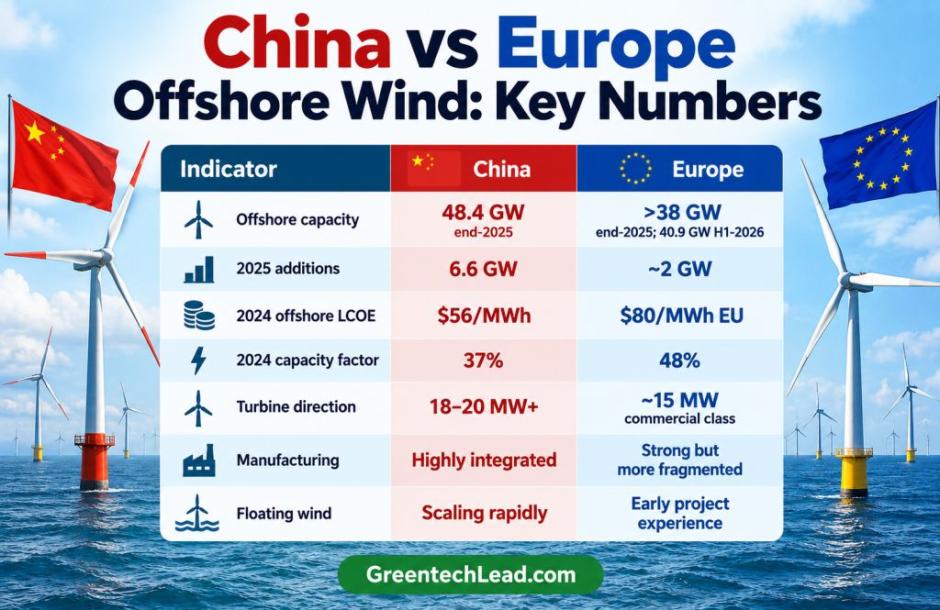 China vs Europe in offshore wind rank 2026